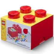 Room Copenhagen: LEGO Storage Brick - 4 Knobs Lid, Bright Red - 9.8 x 7.1", Stackable Plastic Container, Holds 800 Blocks, Toy Home Organizer Box