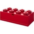 thumbnail image 1 of Room Copenhagen LEGO Stackable Plastic 8 Knob Desk Drawer, Bright Red, 1 of 5