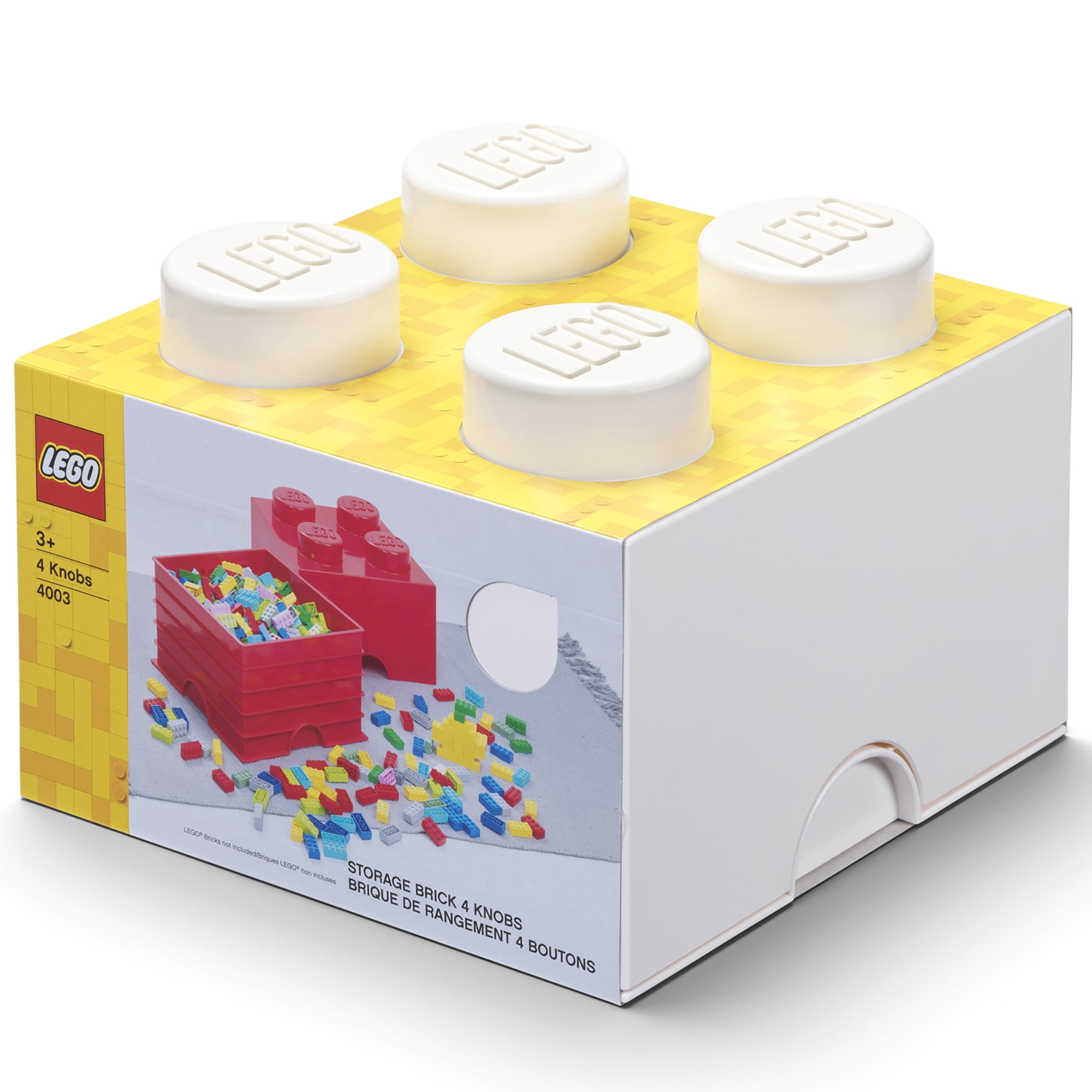 Room Copenhagen: LEGO Storage Brick - 4 Knobs Lid, White - 9.8 x