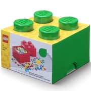 Room Copenhagen: LEGO Storage Brick - 4 Knobs Lid, Green - 9.8 x 7.1", Stackable Plastic Container, Holds 800 Building Blocks, Toy Home Organizer Box