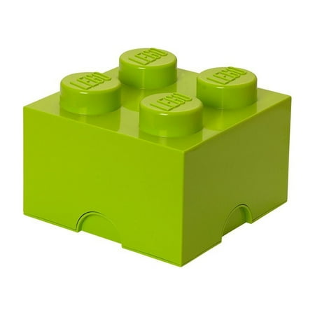 Room Copenhagen, LEGO Storage Brick Box - Stackable Storage Solution - Brick 4, Lime Green