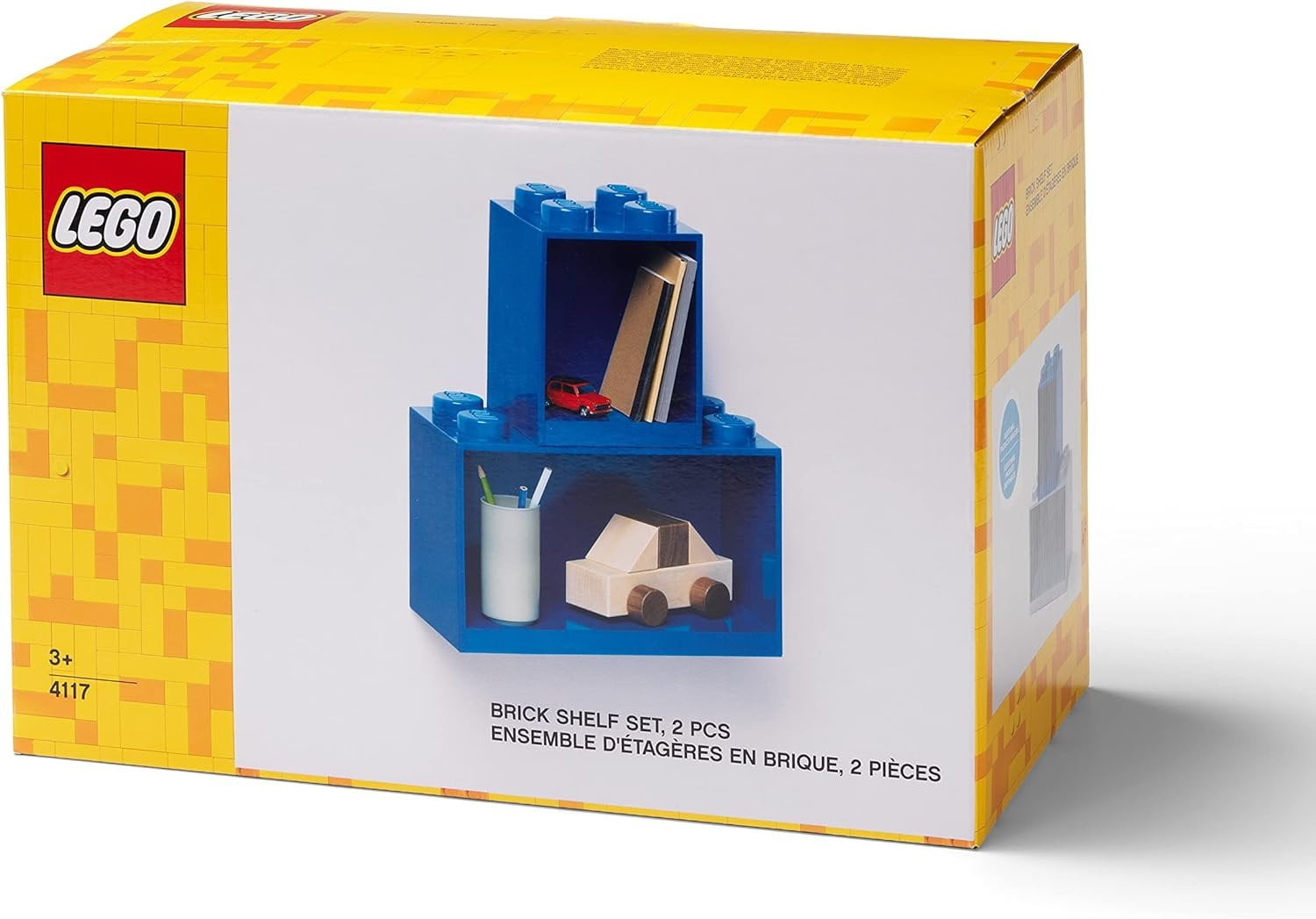 Room Copenhagen LEGO Brick Set with 4-Stud and 8-Stud Box Shelves, Blue