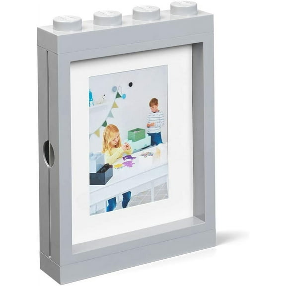Room Copenhagen Lego Picture Frame - Stackable, Tabletop or Wall Display Photo Frame - Grey
