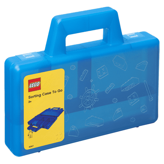 Room Copenhagen Lego Sorting Box to-Go - Travel Case with Organizing Dividers - Blue