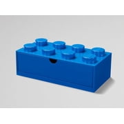 Room Copenhagen LEGO Stackable Plastic 8 Knob Desk Drawer, Bright Blue