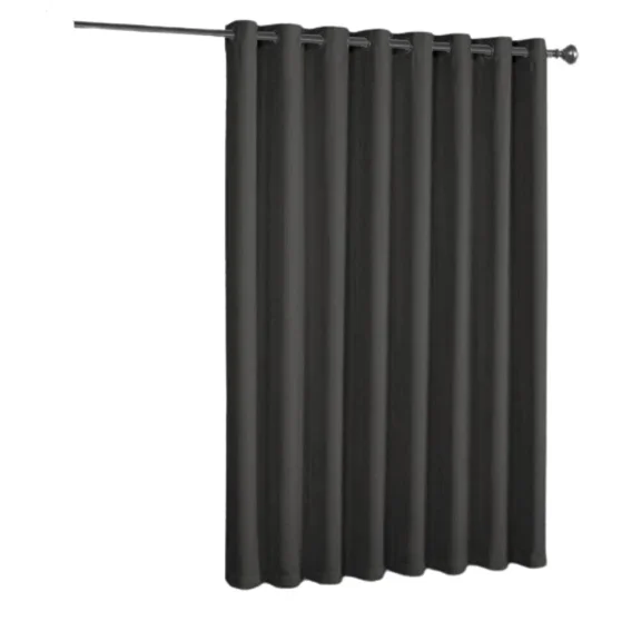 Gorgeous Home Linen Room Divider Extra Wide Heavy Thick Blackout Grommet Curtain for Living Room Bedroom Studio 1 Panel, Black, 100" Wide x 84" Long