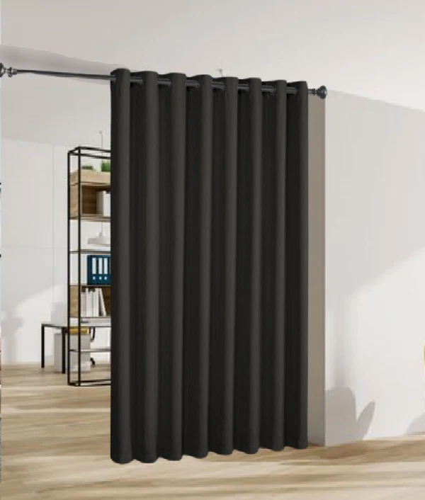 Gorgeous Home Linen Room Divider Extra Wide Thermal Unlined Blackout Grommet Curtain 1 Panel 100" Wide x 84" Long Black