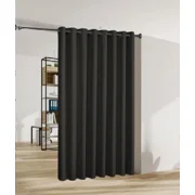 Gorgeous Home Linen Room Divider Extra Wide Thermal Unlined Blackout Grommet Curtain 1 Panel 100 Wide x 84 Long Black