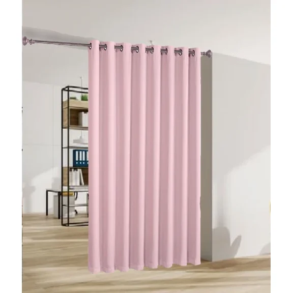 Gorgeous Home Linen Room Divider Extra Wide Thermal Unlined Blackout Grommet Curtain 1 Panel 100" Wide x 84" Long Pale Pink