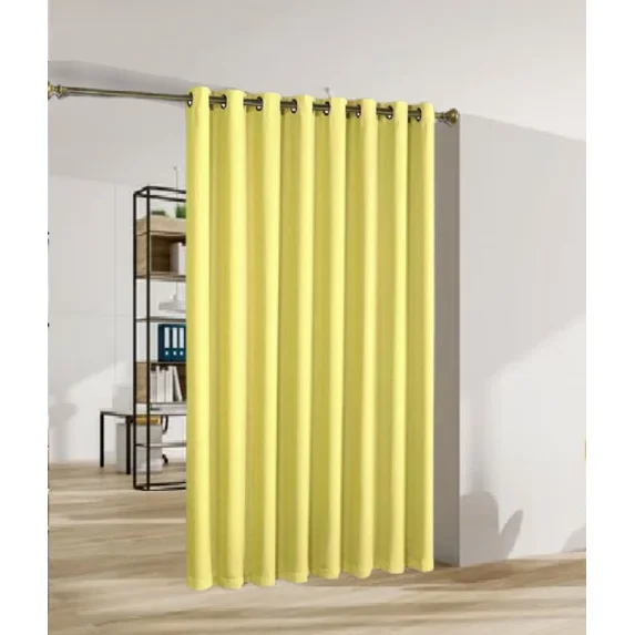 Gorgeous Home Linen Room Divider Extra Wide Thermal Unlined Blackout Grommet Curtain 1 Panel 100" Wide x 84" Long Yellow