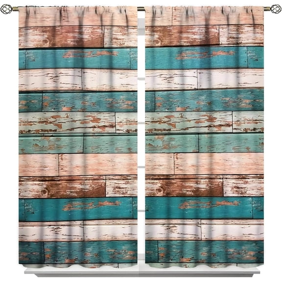 Room Darkening Blackout Curtains Wood Color Textured Lightweight Curtain 52x63inch(140x160cm)