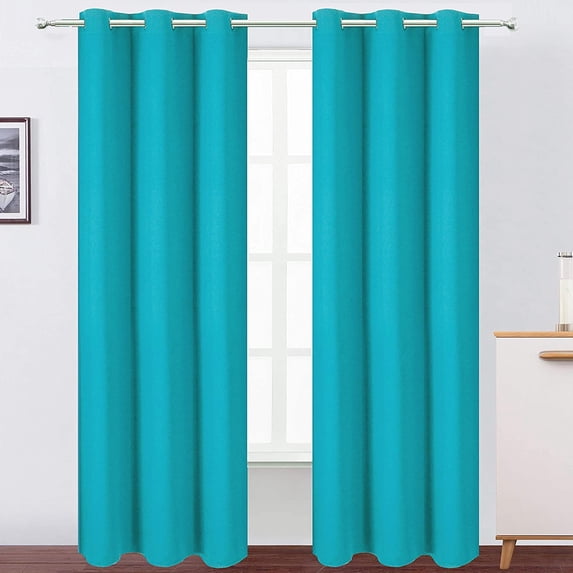 Room Darkening Blackout Grommet Curtains Thermal Insulated Solid Curtains Panel, Window Drapes for Living Room, Bedroom & Window (Set of 2 Panels, 42" W x 54" L) { Seafoam Green }