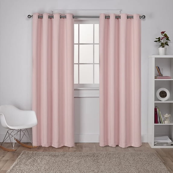 Room Darkening Blackout Grommet Curtains Thermal Insulated Solid Curtains Panel, Window Drapes for Living Room, Bedroom & Window (Set of 2 Panels, 42" W x 63" L) { Blush }