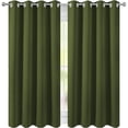 thumbnail image 1 of Room Darkening Blackout Grommet Curtains Thermal Insulated Solid Curtains Panel, Window Drapes for Living Room, Bedroom & Window (Set of 2 Panels, 52" W x 120" L) { Olive Green }, 1 of 8