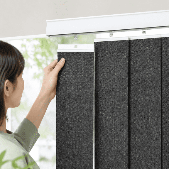 Room Darkening Charcoal 20 Pack 3.5" W x 82.5" H Vertical Blind Replacement Slats