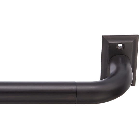 Room Darkening Collection 1 Diameter Blackout Curtain Rod Set with Steel Wall Mounted Adjustable Curtain Rod, Blocks Light, Fits 32 to 90 Windows, Dark Brown