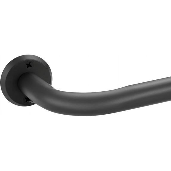 Room Darkening Curtain Rods for Windows, 28 to 116 Inches Splicing Construction Drapery Rod, 1" Adjustable Blackout Wrap Around Curved Curtains Rod, Wall Mounted Ceiling Mounted, Matte Black