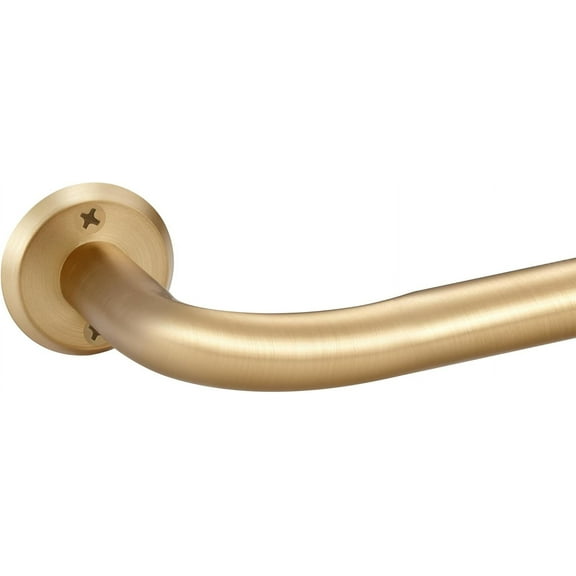 Room Darkening Curtain Rods for Windows, 28 to 148 Inches Splicing Construction Drapery Rod, 1" Adjustable Blackout Wrap Around Curved Curtains Rod, Wall Mounted Ceiling Mounted, Brushed Gold