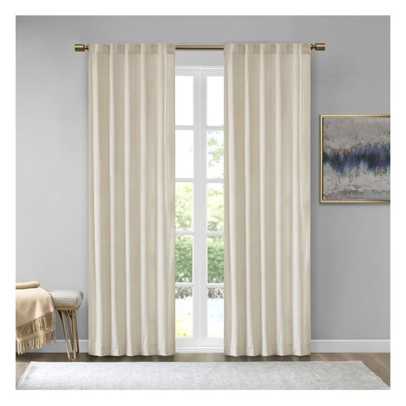Room Darkening Curtains 37x84 inch - Solid Rod Pocket/Back Tab Window Panel Pair (2 Panels) - Light Blocking, Privacy, Oeko-Tex Certified