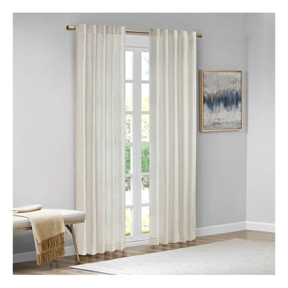 Room Darkening Curtains Metallic Print Rod Pocket/Back Tab Window Panels Pair (2 Panels) - 37x84 Inch