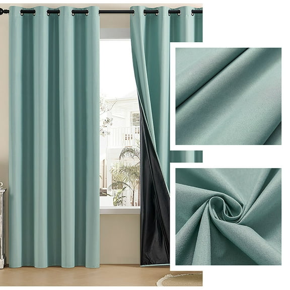Room Darkening Curtains,Noise Reduction Panels,Textile Blackout Curtains for Bedroom,Solid Thermal Insulated with Grommet Noise Reduction Window Drapes(Mint 1pc 63*52in)from ANMUYUM