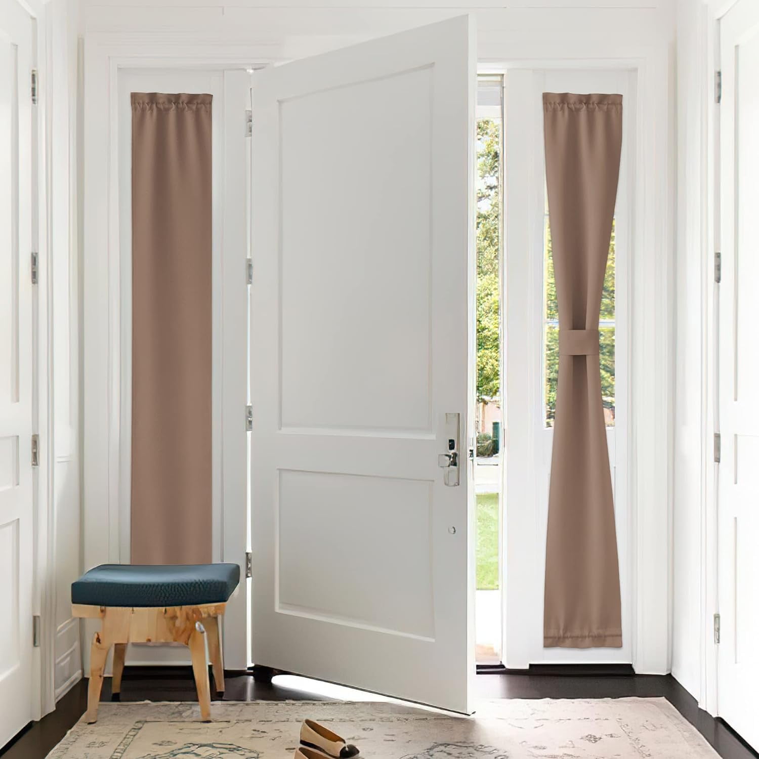 Room Darkening Shades for Entry Door Side - Privacy Door Window ...