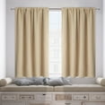 thumbnail image 1 of Room Darkening Window Curtains for Bedroom, Thermal Insulated, Energy Saving Blackout Curtains (Beige), 1 of 4