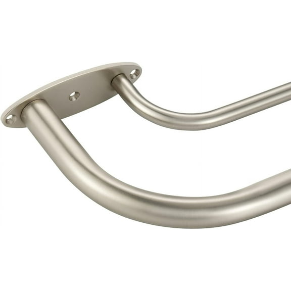 Room Darkening Wrap Around Double Curtain Rod Set,Extendable Metal Rod Set 1 Inches Front Rod and 5/8 Inches Rod for Window 28-48",Satin Nickel