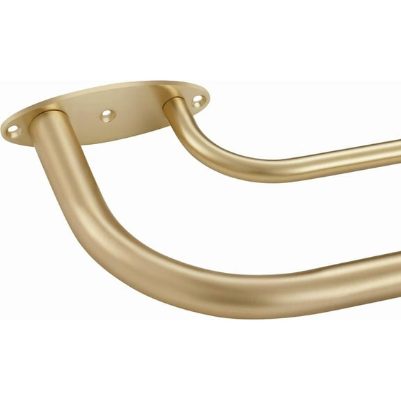 Room Darkening Wrap Around Double Curtain Rod Set,Extendable Metal Rod Set 1 Inches Front and 5/8 Inches for Window 84-120",Gold