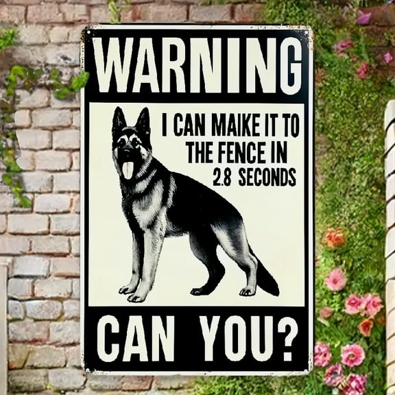 Room Decor 1pc German Shepherd Humor Metal Tin Sign - Weatherproof Wall Hanging Decor for Home, Garage, Lawn  Pre-Drilled  8x12  High-Quality Retro Plaque with HD Printing  Ideal Gift in English