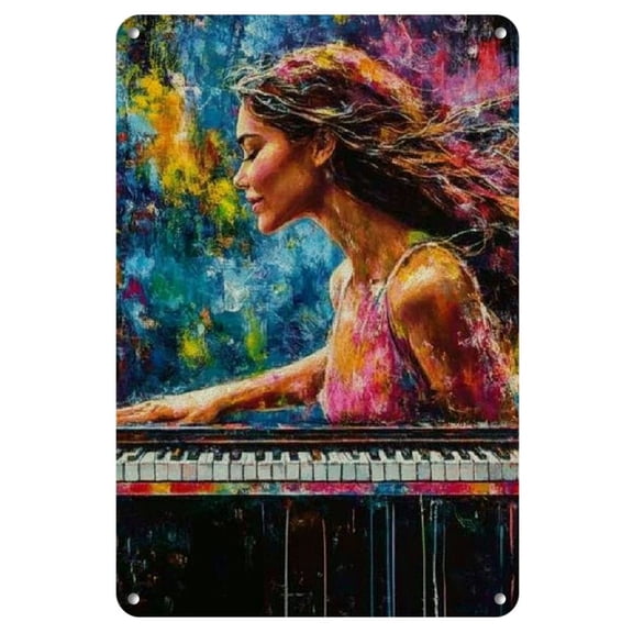 Room Decor 1pc Iron Metal Square Wall Art, Artistic Studio Style Illustration, Creative Flow in Music & Painting, Home Decor, Aesthetic Wall Art, Valentine'S Day, New Year, Christmas