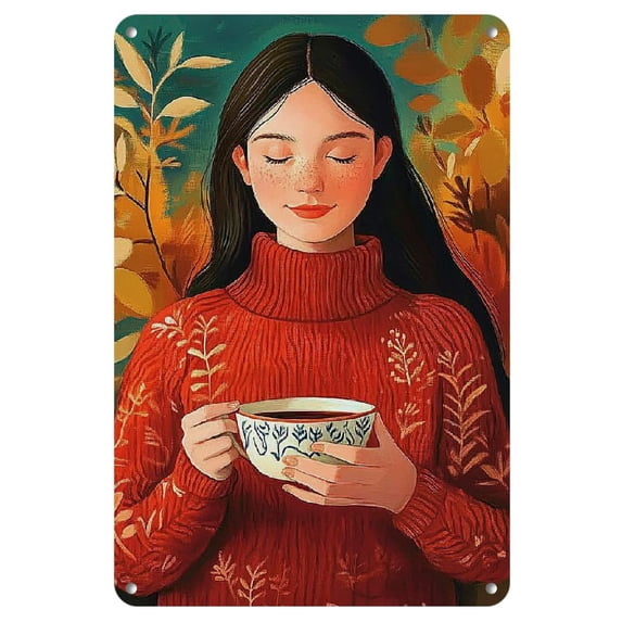 Room Decor 1pc Modern Home Art Decor, Cozy Tea Time Iron, 8x12 inches (20x30cm), Contemporary Wall Art