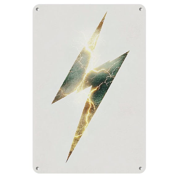 Room Decor 1pc Modern Minimalist Lightning Bolt Design Iron Wall Art, 8x12 inches, Personalized Decor, Ideal Christmas Gift, Pre-Drilled for Easy Hanging