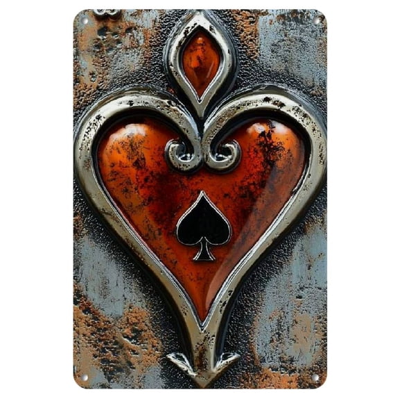 Room Decor 1pc Retro Metal Iron Logo, Poker Tin Logo, Wall Art Decoration, Retro Garage Wall Decoration, Dining Room Decoration, Coffee Bar Club Living Room Wall Decoration Plaque