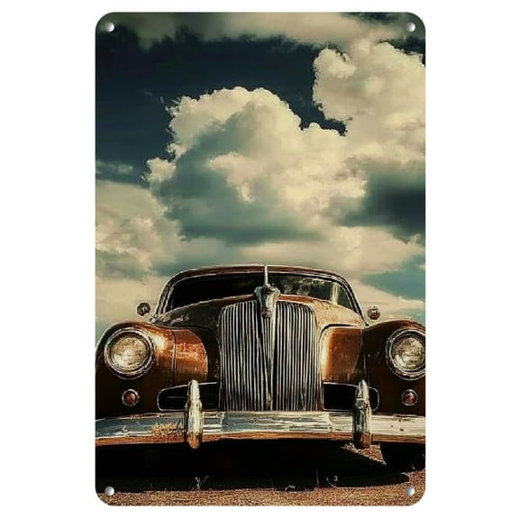 Room Decor 1pc Vintage Car Iron Sign, 8x12inch Retro Automobile Metal Wall Art, Classic Vehicle Decor for Home, Room, Restaurant, Bar, Cafe, Garage