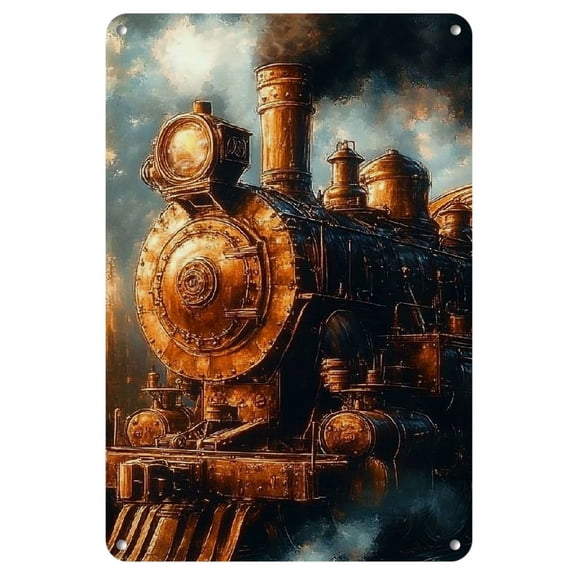 Room Decor 1pc Vintage Industrial Pipes and Steam Metal Iron Sign, 8x12 Inch, Antique Effect, Rustic Charm, Reusable Wall Decor for Home, Kitchen, Bedroom, Garden, Bathroom, Garage, Office