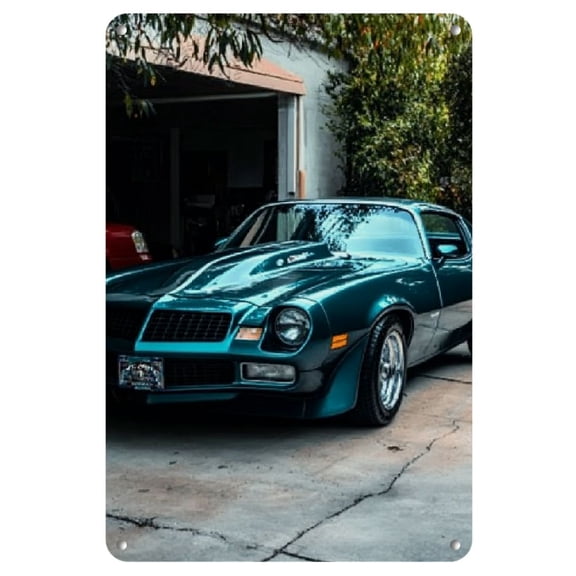 Room Decor 1pc Vintage Muscle Car Iron Painting Sign, 8x12 Inch Metal Wall Art for Garage, Bar, and Home Decor