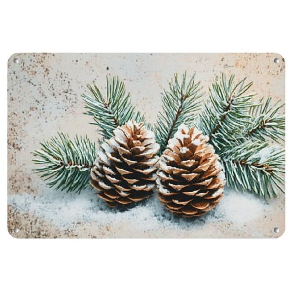 Room Decor 1pc Vintage Pinecone Iron Metal Sign, 8x12 Inch Wall Art Decor, Rustic Garage, Cafe, Bar, Club, Living Room Decorative Plaque Gift