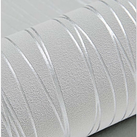 Room Decor, 53X910cm Modern Non-Woven Wallpaper Roll Glitter Stripe Textured Flocking Striped Wallcoverings For Bedroom Living Room, Women Gifts