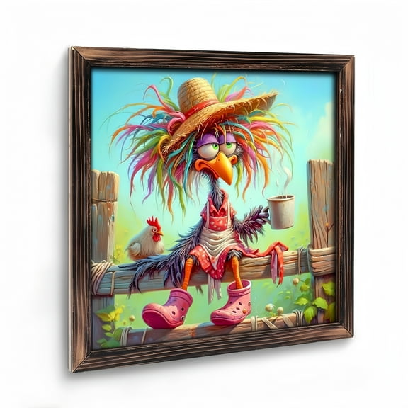 Room Decor Art Prints:  Chicken Cartoon Wooden Art Prints  Home Wall Decor.for Living Room, Kitchen, Bedroom And Office.for Gift Home Wall Decor. Vintage  08×08inch(20×20cm)
