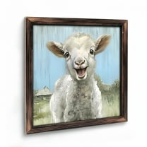 Room Decor Art Prints: Sheep Wooden Framed Wall Art， Farmhouse Lamb Picture Farm Animal Painting Counry Artwork for Bedroom for Living Room, Kitchen, Bedroom And Office. Vintage  08×08inch