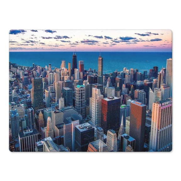 Room Decor Chicago Cityscape Painting Iron Wall Art Metal Tin Sign Wall Decor for Home, Bar, Garage Coffe Bar Outdoor Decor - Gifts for Friends 24x18 Inch