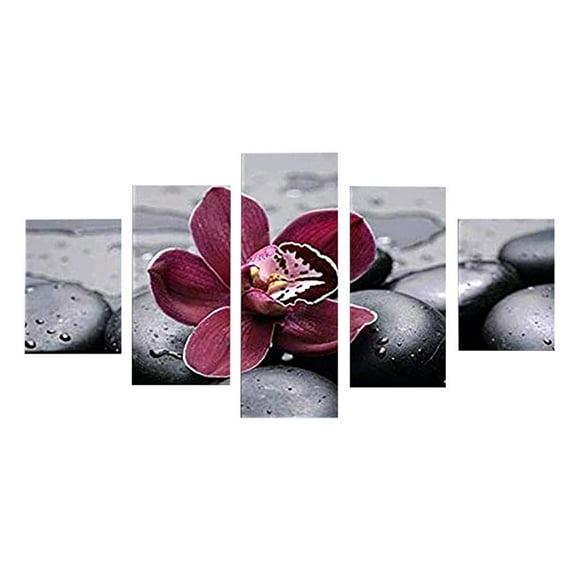 Room Decor Clearance Qianduo Unframed Modern Art Oil Painting Print Canvas Picture Home Wall Room Decoration A, Set of Canvas Hanging Paintings (5Pcs)