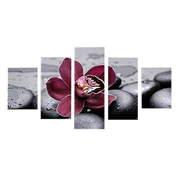 Room Decor Clearance Qianduo Unframed Modern Art Oil Painting Print Canvas Picture Home Wall Room Decoration A, Set of Canvas Hanging Paintings (5Pcs)