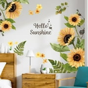 Room Decor For Teen Girls Sunshine Sunflower Wall Sticker Living Room Bedroom Decoration Self Paste Painting