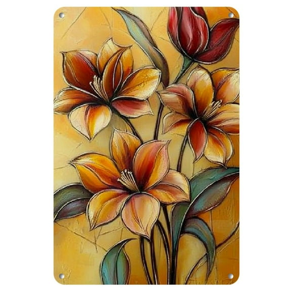 Room Decor A Golden Metal Tin Plate, Oil Painting, Vintage Tin Painting, Broken Room Decoration, Psychedelic Art, Wall Gifts, Dining Room, Kitchen, Garage, Cafe Decoration 8X12 Inches 20X30 Cm;