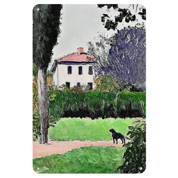 Room Decor Impressionist-Style Metal Wall Art Plate, Iron Decorative Painting for Home and Garden Decor, Pre-Drilled Weather-Resistant 8x12 inches