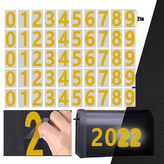 Room Decor Mailbox Numbers For Outside 5 Sets 0-9 Reflective Number Stickers Strong Self Adhesive Vinyl Address Houses (2/3/4inch) Decorations Home Bedroom Peel And Stick Wallpaper