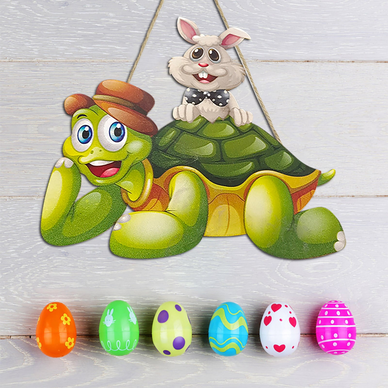 Room Decorations Easter Wooden Hanging Sign Wooden Wall Stickers Bunny