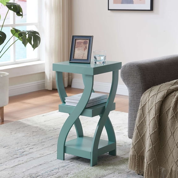 Room Designs Side Table Teal Contemporary Square